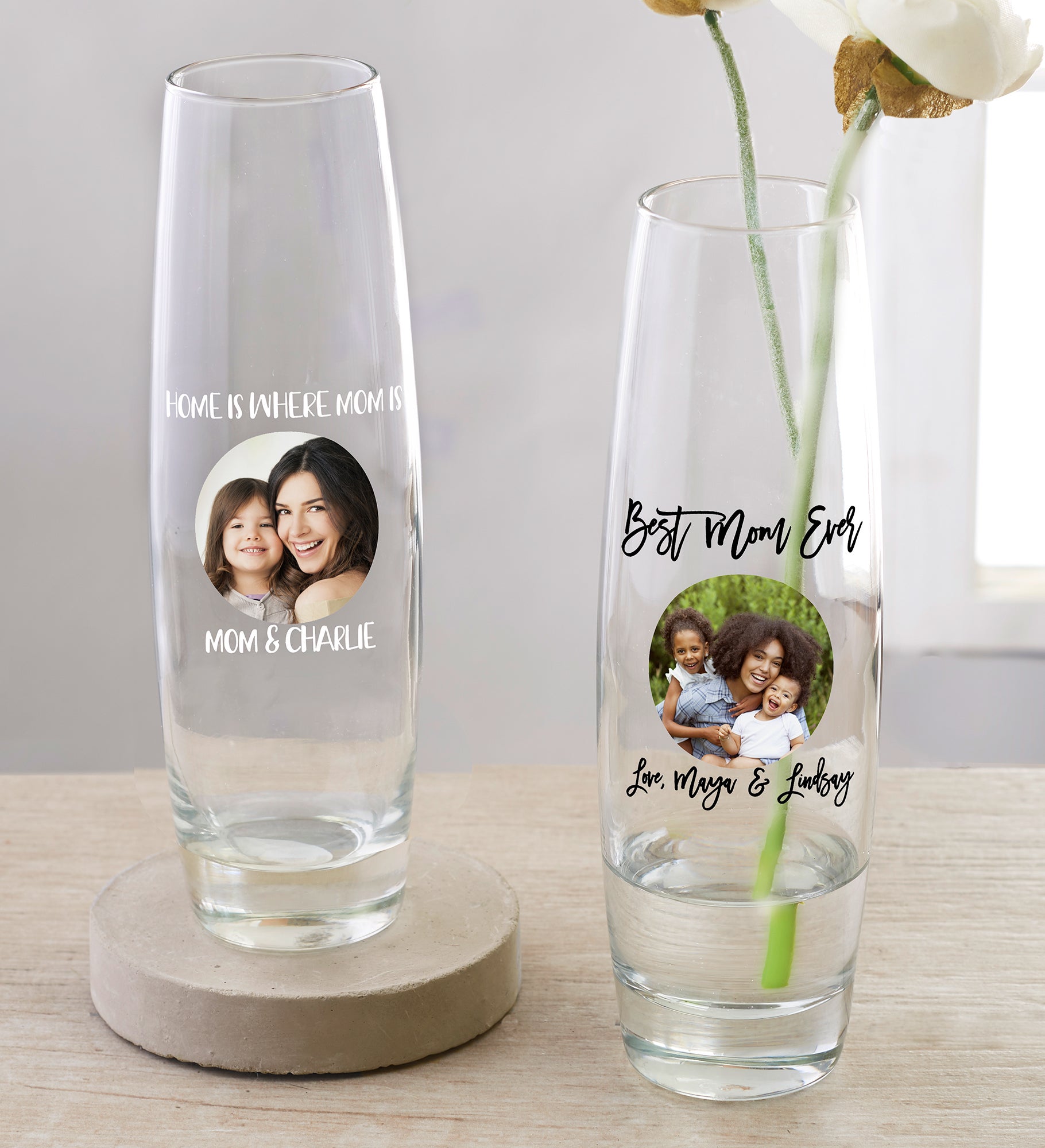 Photo Message for Mom Personalized Printed Bud Vase